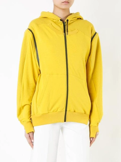 Shop A.f.vandevorst Asymmetric Long Sleeve Hoodie In Yellow