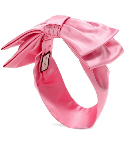 Shop Gucci Silk Satin Headband In Pink