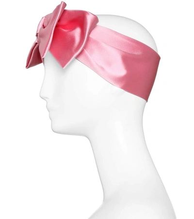 Shop Gucci Silk Satin Headband In Pink