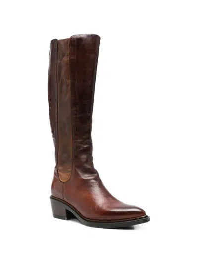 Lemargo Rear-zip Leather Boots In Multi