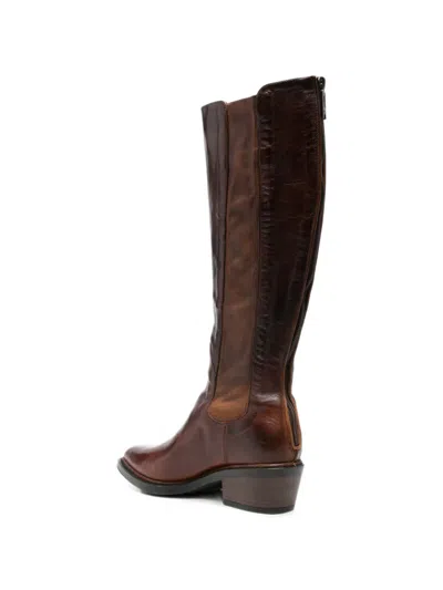 Lemargo Rear-zip Leather Boots In Multi