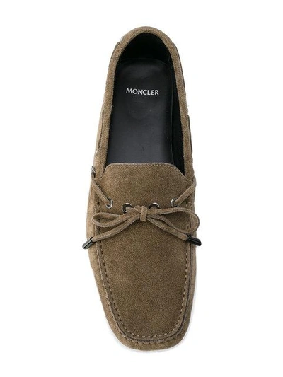Moncler Classic Boat Shoes In Green