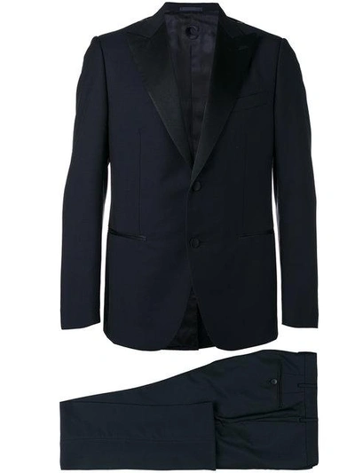 Shop Caruso Two Piece Dinner Suit In Blue