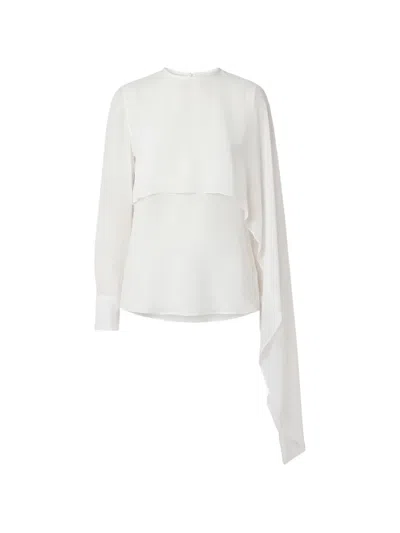 Nicholas Layered Asymmetric-drape Blouse In White