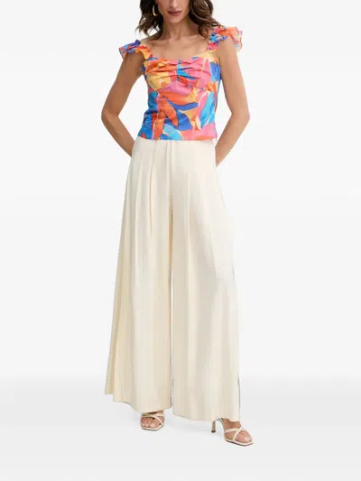 Morgan Ruffled Printed Blouse In Multi