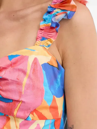 Morgan Ruffled Printed Blouse In Multi