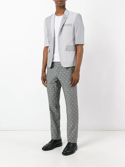 Shop Thom Browne Nautical Embroidery Chinos - Grey