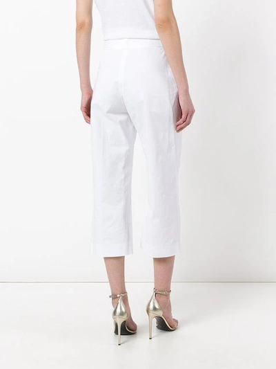 Shop Versace Cropped Trousers - White