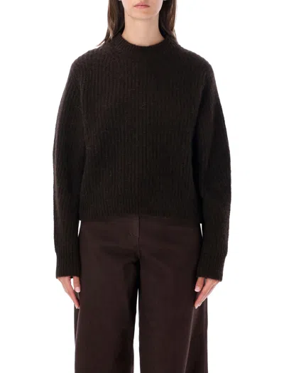 Sessun Oversized Mock Neck Sweater In Marrone