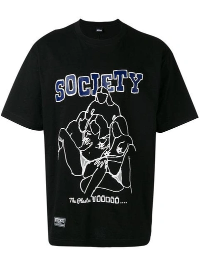 Shop Ktz 'society' Graphic Print T-shirt In Black