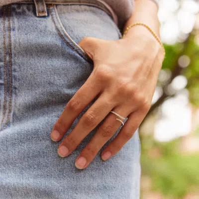 Baublebar Elyse Pavé Wrap Ring In Silver