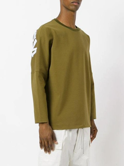 Shop Oamc Printed Back Sweatshirt In Green