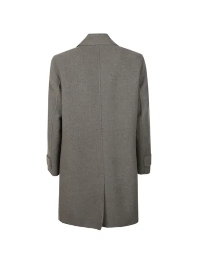 Eleventy Button-up Patch-pocket Coat In Gray