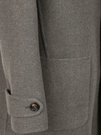 Eleventy Button-up Patch-pocket Coat In Gray