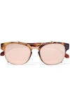 LINDA FARROW Square-frame acetate and rose gold-plated sunglasses