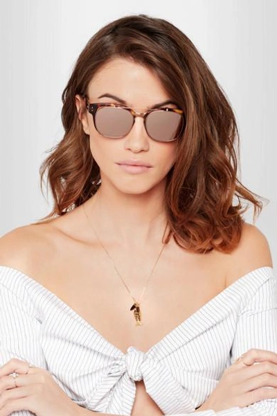 Shop Linda Farrow Square-frame Acetate And Rose Gold-plated Sunglasses