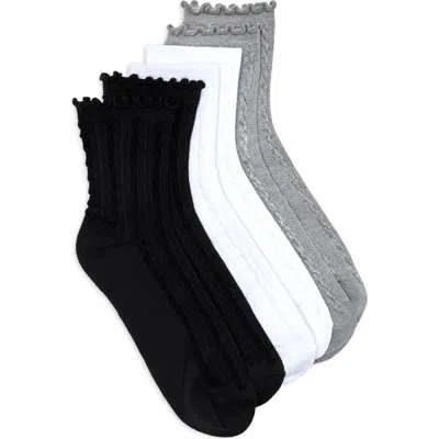 Ted Baker 3-pack Assorted Ankle Socks In Black