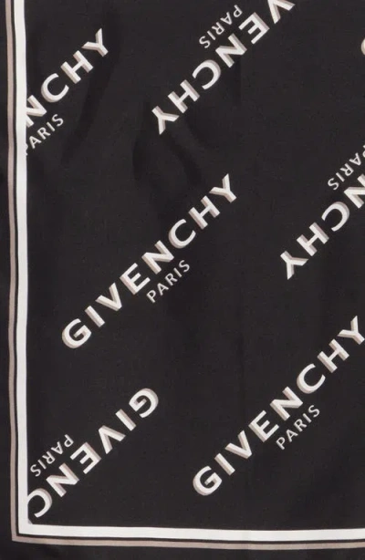 Givenchy Shadow Silk Small Square Scarf In Black