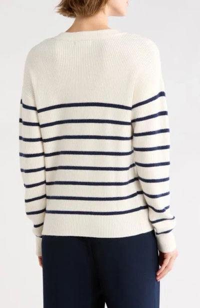 Vigoss Striped Button Up Sweater In Multi