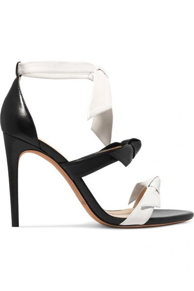 Alexandre Birman Lolita Bow-embellished Leather Sandals In White/black