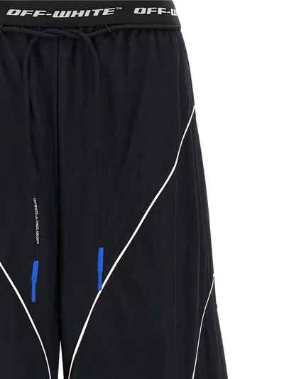 Off-white Off White Black Polyester Trousers In Multi