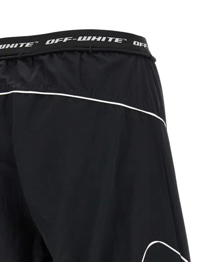 Off-white Off White Black Polyester Trousers In Multi
