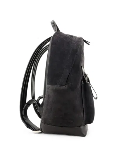 Tom Ford Suede Backpack With Maxi Zip On The Front In Black