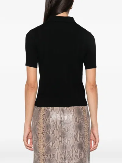 Tory Burch Simone Wool T-shirt In Black