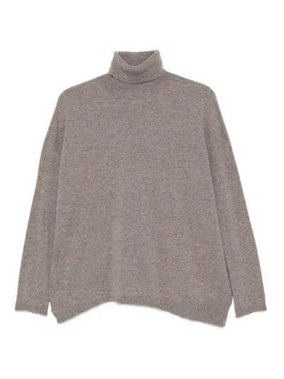 Vanisé Roll-neck Cashmere Sweater In Gray