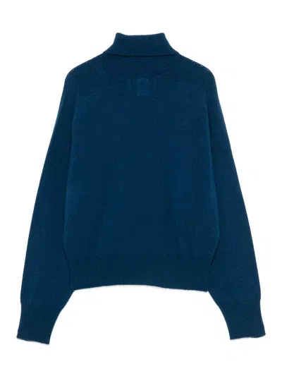Vanisé Roll-neck Cashmere Sweater In Blue