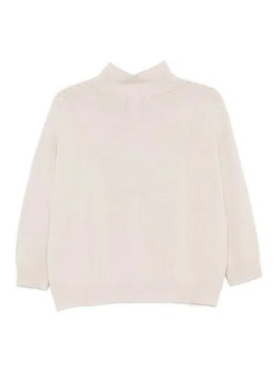Vanisé High-neck Drop-shoulder Sweater In White