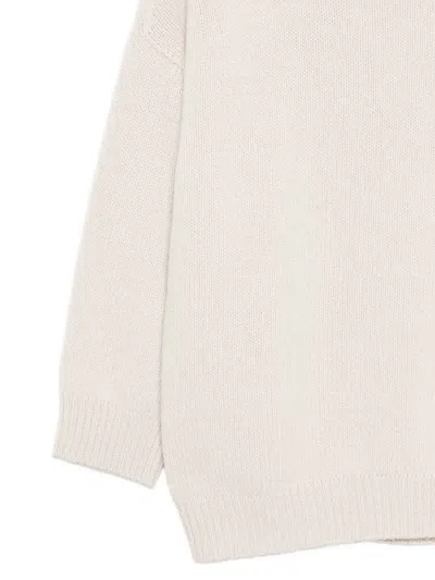 Vanisé High-neck Drop-shoulder Sweater In White