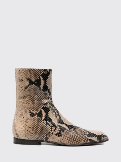 Khaite Colt Python-embossed Leather Bootie In Brown