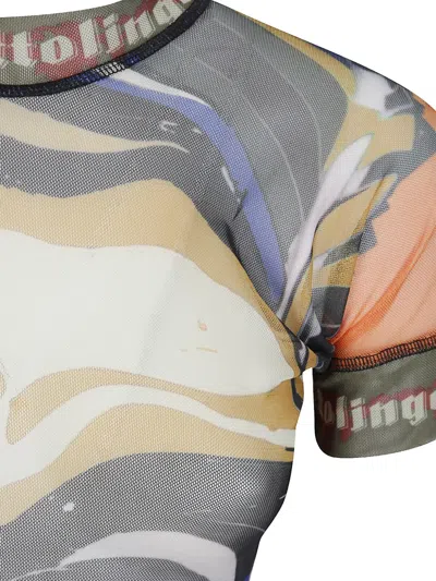 Ottolinger Psychedelic-print Mesh T-shirt In Multi