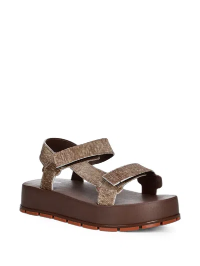 Melissa Flowing Touch-strap Platform Sandals In Brown