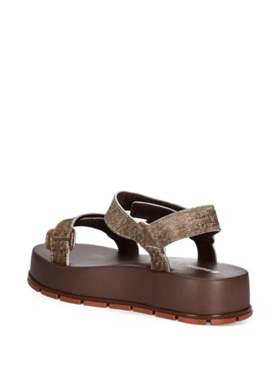 Melissa Flowing Touch-strap Platform Sandals In Brown