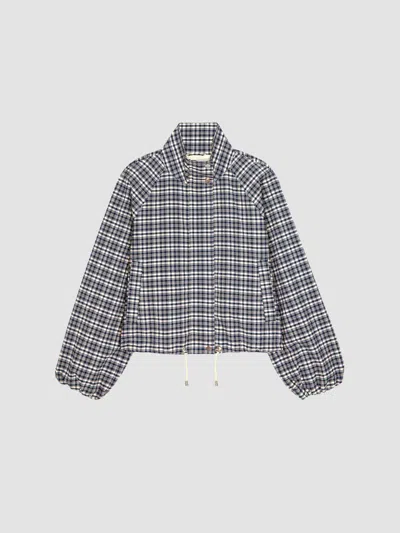 Rails Womens Blake Funnel-neck Woven Jacket Mini Check In Mini Check