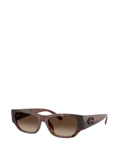 Coach Rectangular-frame Sunglasses In Brown