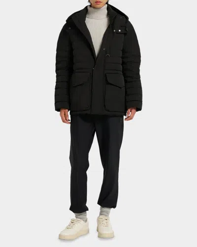 Moose Knuckles Active Flex Greystone Puffer Jacket In Black