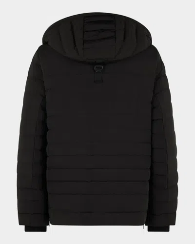 Moose Knuckles Active Flex Greystone Puffer Jacket In Black