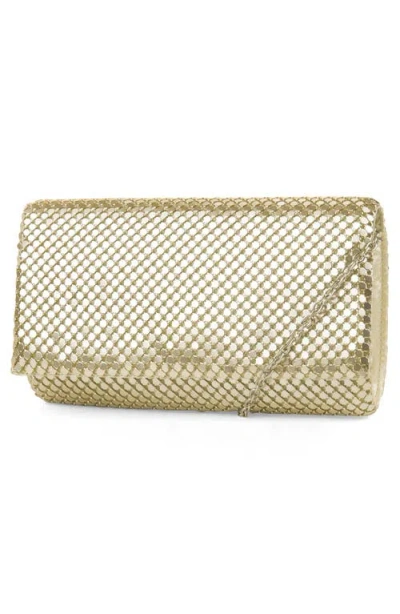 Jessica Mcclintock Mesh Clutch In 39n-lt.gold