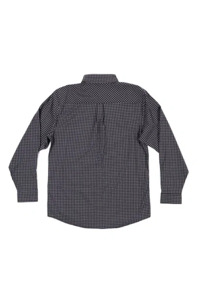 Burnside Technical Stretch Gingham Button Down Shirt In Grey/ Black