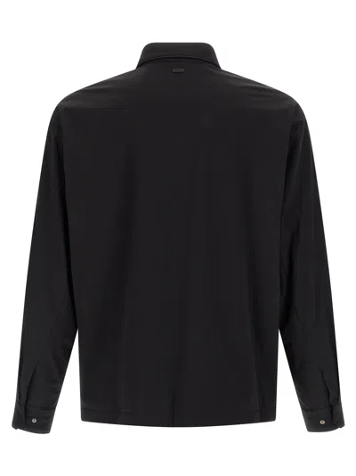 Herno Windproof Polyamide Overshirt In Black