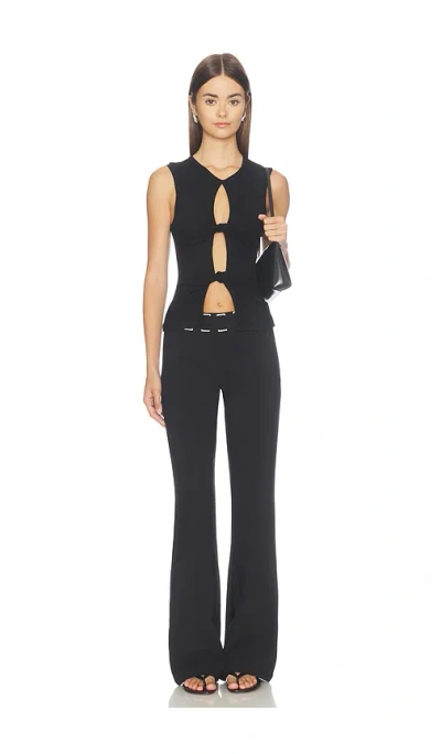 Tiger Mist Jetta Low Rise Flared Pants In Black