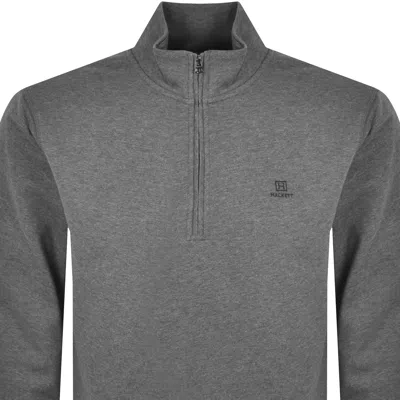 Hackett Heritage Half Zip Sweatshirt Grey In Gray