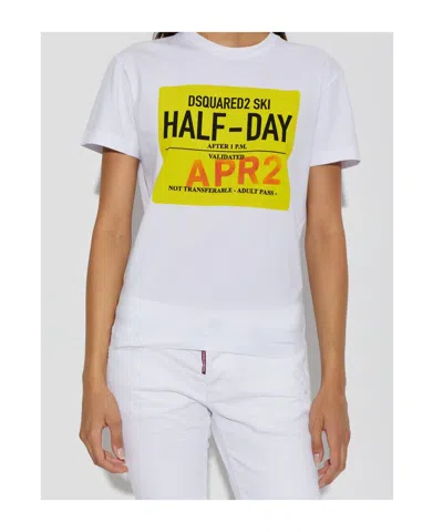 Dsquared2 Printed Crewneck T-shirt In White