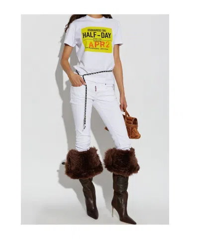 Dsquared2 Printed Crewneck T-shirt In White