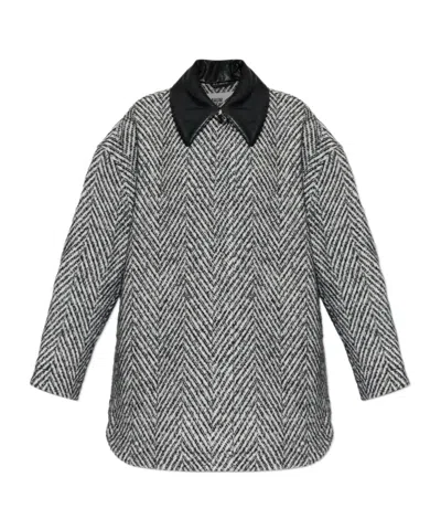 Baum Und Pferdgarten Berfe Herringbone-pattern Oversized Jacket In Black