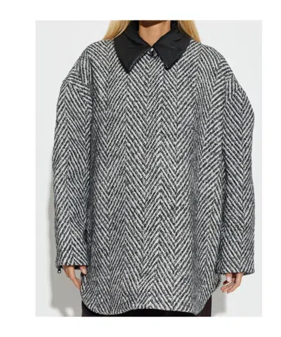 Baum Und Pferdgarten Berfe Herringbone-pattern Oversized Jacket In Black
