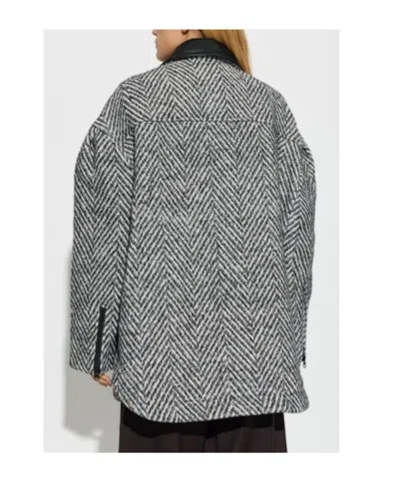 Baum Und Pferdgarten Berfe Herringbone-pattern Oversized Jacket In Black